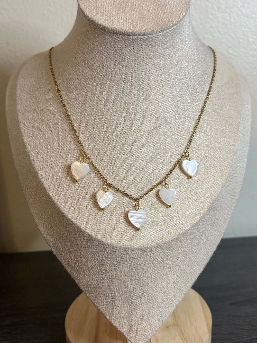 Handmade Gold Mother Of Pearl Charm Necklace | Waterproof & Tarnish Resistant